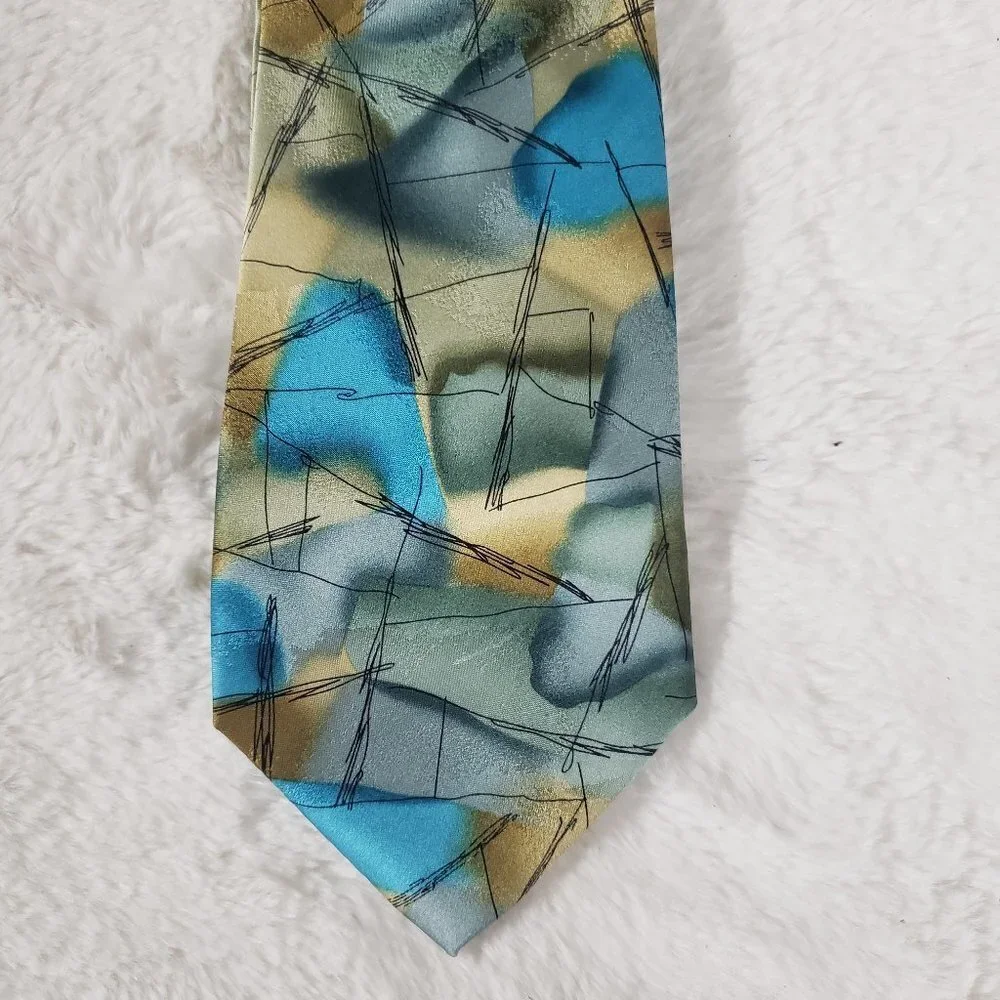 J. Garcia Collection Fifty-Four Blue Iceberg 100% Silk Tie